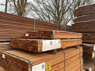 Ca. 293x Angelim Pedra Latten Geschaafd, 21x40mm, lengte 132/125cm, 16